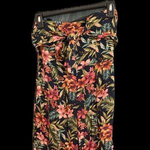 American Eagle Black Floral Strapless Jumpsuit Size Small